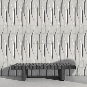 Baldosas de hormigón 3D coloridas UHPC ecológicas para revestimiento de paredes interiores y exteriores de oficinas, centros comerciales y hoteles, modelo Wing 100*400*16mm - Product Image 6