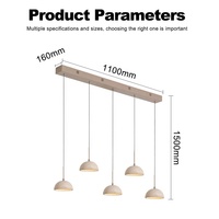 Lustres suspendus linéaires en marbre moderne de luxe décoratifs à LED pour escalier d'hôtel, table à manger noire