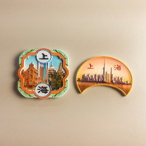 <span class=keywords><strong>Imanes</strong></span> de <span class=keywords><strong>nevera</strong></span> metálicos con diseño de lugares emblemáticos de Shanghái, Hangzhou y Suzhou: Templo Jingan, Torre de la Perla, Dios de la Ciudad - Product Image 4