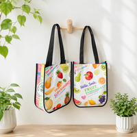 Sac fourre-tout réutilisable en non-tissé, impression personnalisée intégrale, poignée en PP, sac de courses pour supermarché, promotion de cadeaux