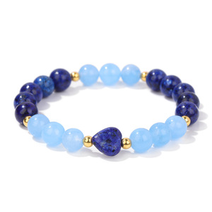 Meilleure Vente Nouveau <span class=keywords><strong>Bracelet</strong></span> Perles en Pierre Naturelle 8mm Cœur Rond Cristal Élastique Style Simple et Frais Bijoux pour Hommes Femmes Vente en Gros - Product Image 4