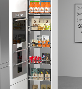 Custom Chrome Grey Pull-Out <b>Kitchen</b> Cabinet Wire <b>Storage</b> Organizers Modern Design for Pantry <b>Unit</b> Installation in Cabinets 02.2A - Product Image 2