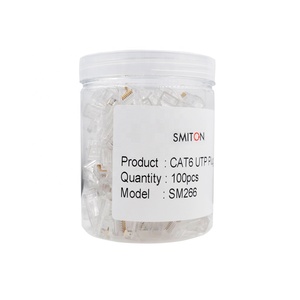 Connecteur <span class=keywords><strong>Rg45</strong></span> UTP Cat5e CAT6 RJ 45 <span class=keywords><strong>RJ45</strong></span> pour câble réseau solide toronné 8P8C plaqué or <span class=keywords><strong>RJ45</strong></span> Jack Plug Connecteur Ri45 - Product Image 1