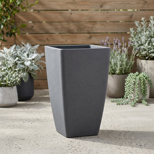 Pot de fleurs moderne en plastique sablé de haute qualité, auto-arrosant, durable, écologique, grand, haut, carré, pour jardin et centre commercial - Product Image 3