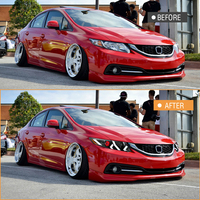 A523-E para Honda Civic Sedán de 4 Puertas 2012-2015 y Honda Civic Coupé de 2 Puertas 2012-2013, Lámpara Delantera LED con Ojos de Diablo, Luces de Circulación Diurna DRL