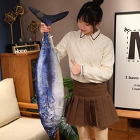 Juguete de Peluche de Pez Marlin de Alta Calidad al por Mayor de Fábrica, 80cm 100cm, Almohada con Forma de Pez de Simulación