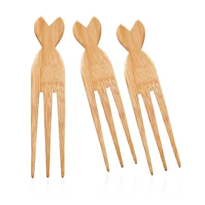 Wholesale New Arrival Wide Tooth Hair Comb Small Bamboo Wood Hot Selling Afro Pick with Comb