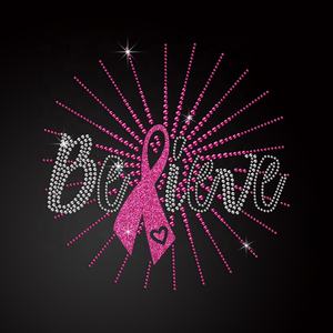 Transferencia de calor de diamantes de imitación personalizada para concientización sobre el cáncer de mama - Product Image 2