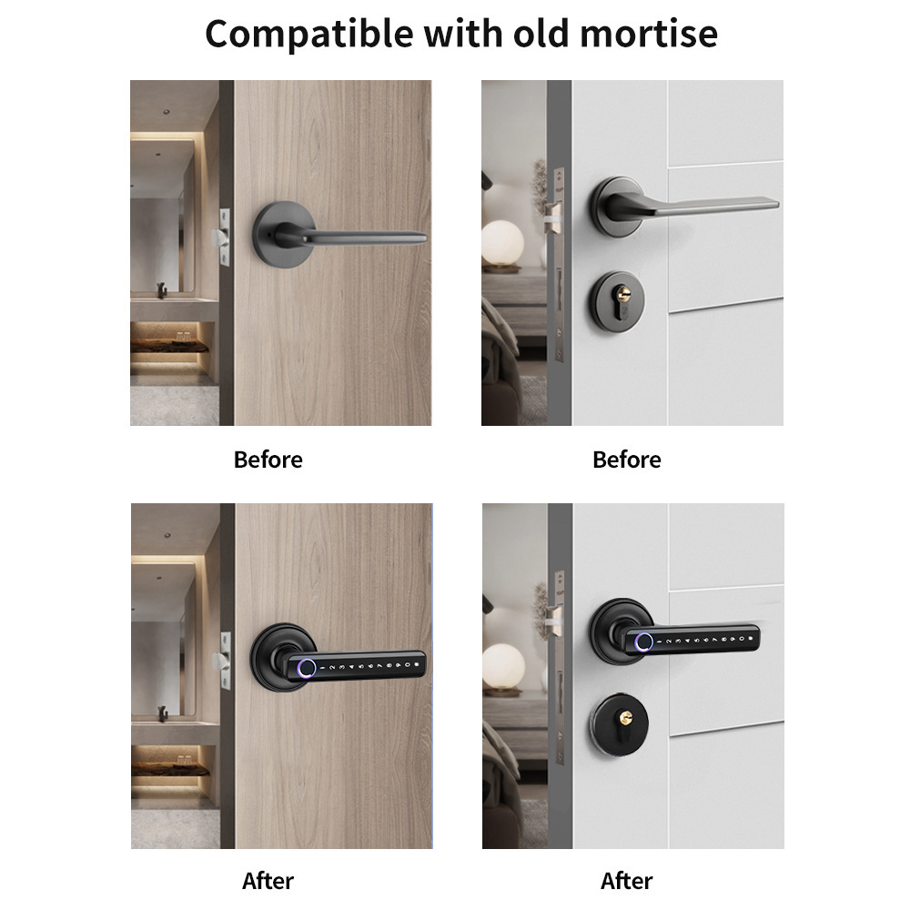 Cerraduras Inteligente Interior APP Control Door Handle Fingerprint Password WiFi Tuya TTLock Digital Smart Door Knob Lock · image 5