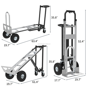 TIANHAIDA 3 in 1 Troli Lipat Aluminium Tugas Berat yang Dapat Diubah Menjadi Gerobak Dorong dengan Roda Tiup dan Pegangan Ergonomis untuk Konstruksi - Product Image 3