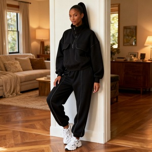 TKAN484D Vente en gros Sweat à capuche zippé 1/4 personnalisé, vierge, avec emplacement pour badge frontal, en tissu éponge, double poches, 100% Coton, Automne, Coupe oversize, Style streetwear décontracté - Product Image 1