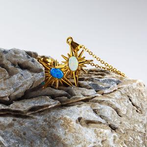 Collier pendentif tête de loup style romantique en acier inoxydable, ornement en forme de fleur pour cadeau, vente en gros - Product Image 3