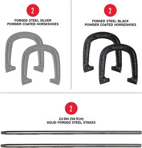 Césped exterior camping al aire libre fiesta <span class=keywords><strong>playa</strong></span> patio trasero acero herraduras de herraduras juego de lanzamiento de hierro - Product Image 6