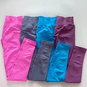 Lvd419 जिम लेगिंग महिलाओं को निर्बाध योग पैंट उच्च कमर कम रिबन बैंड फिटनेस लेगिंग - Product Image 4