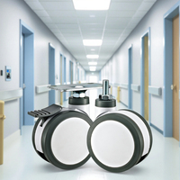 Roulette médicale en nylon durable pour équipement de lit d'hôpital Roues pivotantes de haute qualité