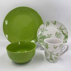Servizio da tavola in porcellana vintage <span class=keywords><strong>blu</strong></span>, bianco e grigio con uccelli e <span class=keywords><strong>peonie</strong></span>, stoviglie bicolore in stile Chinoiserie - Product Image 3