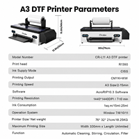 Imprimante DTF A3 pour vêtements personnalisés, machine d'impression par transfert thermique de 13 pouces, circulation automatique d'encre blanche pour tête d'impression R1390