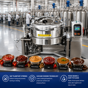 Marmite <span class=keywords><strong>de</strong></span> cuisson automatique à agitation planétaire sous vide pour <span class=keywords><strong>la</strong></span> production <span class=keywords><strong>de</strong></span> caramel, <span class=keywords><strong>de</strong></span> chocolat, <span class=keywords><strong>de</strong></span> beurre <span class=keywords><strong>de</strong></span> cacahuète, <span class=keywords><strong>de</strong></span> sauces et <span class=keywords><strong>de</strong></span> confitures - Product Image 1