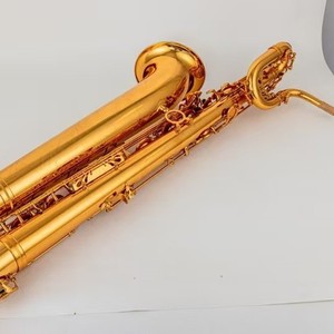 Sassofono Baritono Tonalità Mib Finitura Laccata Oro Sassofono Contrabbasso per Banda Supporto Vocale Mib Basso - Product Image 1
