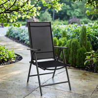 Chaise pliante 7 positions, cadre en tube d'aluminium, chaise de jardin réglable, mobilier de jardin moderne