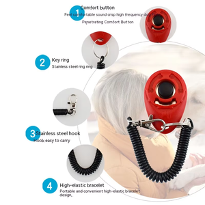 <span class=keywords><strong>Clicker</strong></span> de entrenamiento de perros personalizado portátil con logotipo personalizado con botón de pulsera larga para operación con una sola mano función impermeable - Product Image 4