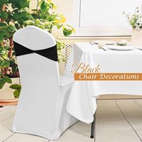 Nœuds de chaise noirs unis extensibles avec boucles décoratives pour mariage