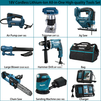 Makita 18V Haute Efficacité, Sûr pour Environnement Hors Réseau, Clé, Scie Circulaire, Scie Sabre, Meuleuse, Ensemble Complet d'Outils Électriques Portatifs