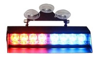 Barra de luces de advertencia estroboscópica de emergencia con visera de tablero LED de 12 voltios con ventosa