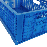 Caisse en plastique pliable robuste pour fruits et légumes de supermarché, empilable, pour le stockage alimentaire