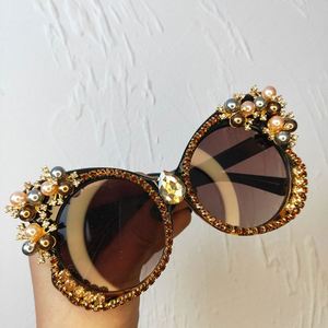 Gafas de Sol de Moda 2023, Lujosas, Extra Grandes, con Diamantes, Protección UV400, Estilo Ojo de Gato, para Mujer - Product Image 3