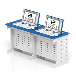 Mobili per la scuola comodo telaio in metallo singolo studente capovolgere il <span class=keywords><strong>tavolo</strong></span> del Computer per sala Computer - Product Image 5