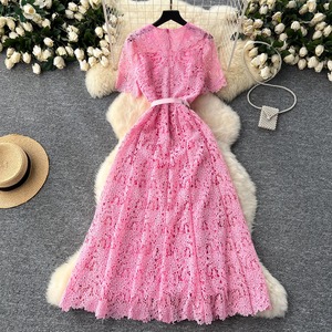 Robe élégante en dentelle ajourée style vintage pour femme, vente en gros du fabricant - Product Image 2