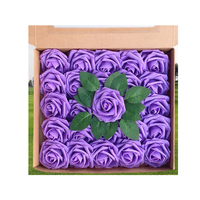 2023 usine en gros 25 pièces/paquet mariage hôtel décoration artificielle PE mousse Rose fleur nouvel an paillettes Rose fleur