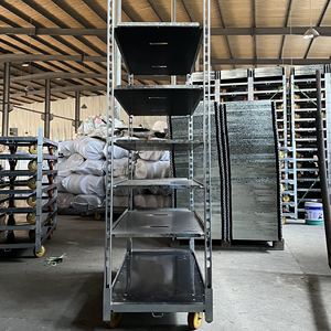 รถเข็นดอกไม้พร้อมล้อภาชนะ CC รถเข็นที่ตั้งโชว์ทำจากโลหะชั้นวางของในสวน - Product Image 5