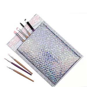Ecommerce Cosmetic Silver Bubble Padded Envelope Customized Logo Plastic Mailing Bags Metallic Foil Poly Bubble Mailers