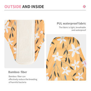 Factory Sale Bulk Order Wholesale Breathable Bamboo Charcoal <strong>Cloth</strong> Reusable Sanitary <strong>Pads</strong> Winged Night Use Super High Absorbency - Product Image 4