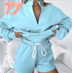 TUOYI Workout coulisse tasca a marsupio tuta sportiva da donna <span class=keywords><strong>tute</strong></span> da donna Set corto 2 pezzi completi - Product Image 2