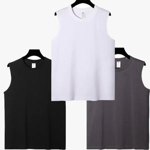 2026 Summer New Arrival 220g Versatile Solid Color <b>Men's</b> <b>Tank</b> <b>Top</b> <b>White</b> Outerwear Sleeveless Tshirt Customizable Logo Undershirt - Product Image 3