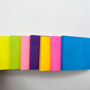3x3 pollici 7 colori messaggio memo note adesive classico arcobaleno fluorescente carino blocco per appunti personalizzato