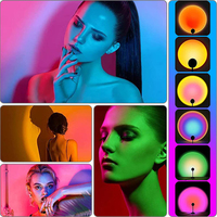 Projecteur led couleur arc-en-ciel 3d, veilleuse d'ambiance du soleil, veilleuse pour café, chambre à coucher, lampe de Projection