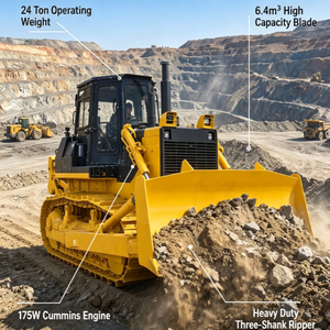 Bulldozer sur chenilles 24 tonnes à faible consommation de carburant, vente directe du fabricant, 240 CV, équipé d'un moteur puissant - Product Image 1