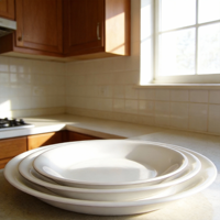 Assiettes en mélamine pour hôtel, assiettes en mélamine céramique en gros