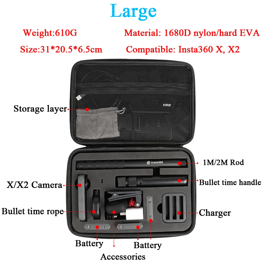 Storage Case for Insta360 ONE X X2 Carrying Bag Insta 360 Panoramic Camera Handbag Accessory Box