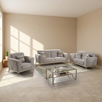 Canapé d'angle sectionnel moderne en tissu rembourré, confortable, avec rembourrage en mousse, pieds en acier inoxydable, modèle 460 pour salon