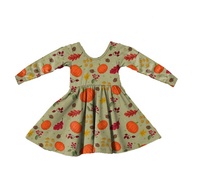 Robe décontractée smockée pour filles, motif floral doré, pour enfants de 2 à 14 ans, collection automne-hiver, livraison directe, prête à expédier (RTS)