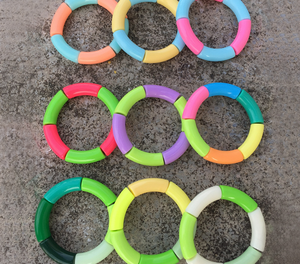 Bracelets extensibles multicolores en forme de barre tubulaire, nouvelle collection de bracelets en macramé dégradé de couleur, cadeaux pour enfants filles, <span class=keywords><strong>2022</strong></span> - Product Image 5