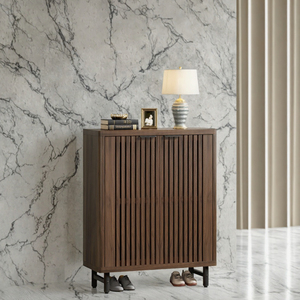 Meuble à chaussures moderne en bois avec étagères amovibles pour un montage rapide, idéal pour salon de villa, mobilier de maison personnalisable et autoportant - Product Image 3