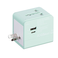 Chargeur mural tout-en-un double USB Type-C multifonctionnel du fabricant OEM, prise universelle pour 200 pays, ordinateur portable, montre intelligente