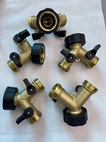Divisor de Manguera de Jardín de Latón de 2 Vías, Conector de Manguera de Alta Resistencia de 3/4 Pulgadas, Divisor en Y para Manguera
