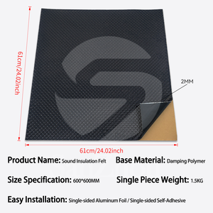 Pannello Isolante Acustico e Antivibrazioni <span class=keywords><strong>per</strong></span> Portiere <span class=keywords><strong>Auto</strong></span> in Gomma Butilica e Foglio di Alluminio, Materiale Polimero Sintetico, Spessore 2mm, Autoadesivo - Product Image 3